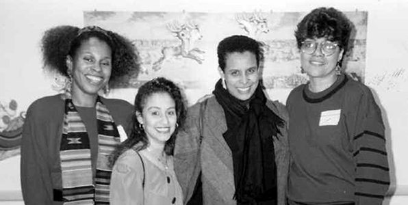 Jacqui with her staff, 1990